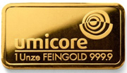 Umicore 1oz Gold Bullion Bar